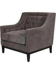 Libra Warm Grey Theodore Buttoned Armchair - Image 5 of 6