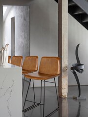Libra Brown Robinson Leather Bar Stools Set of 2 - Image 1 of 6