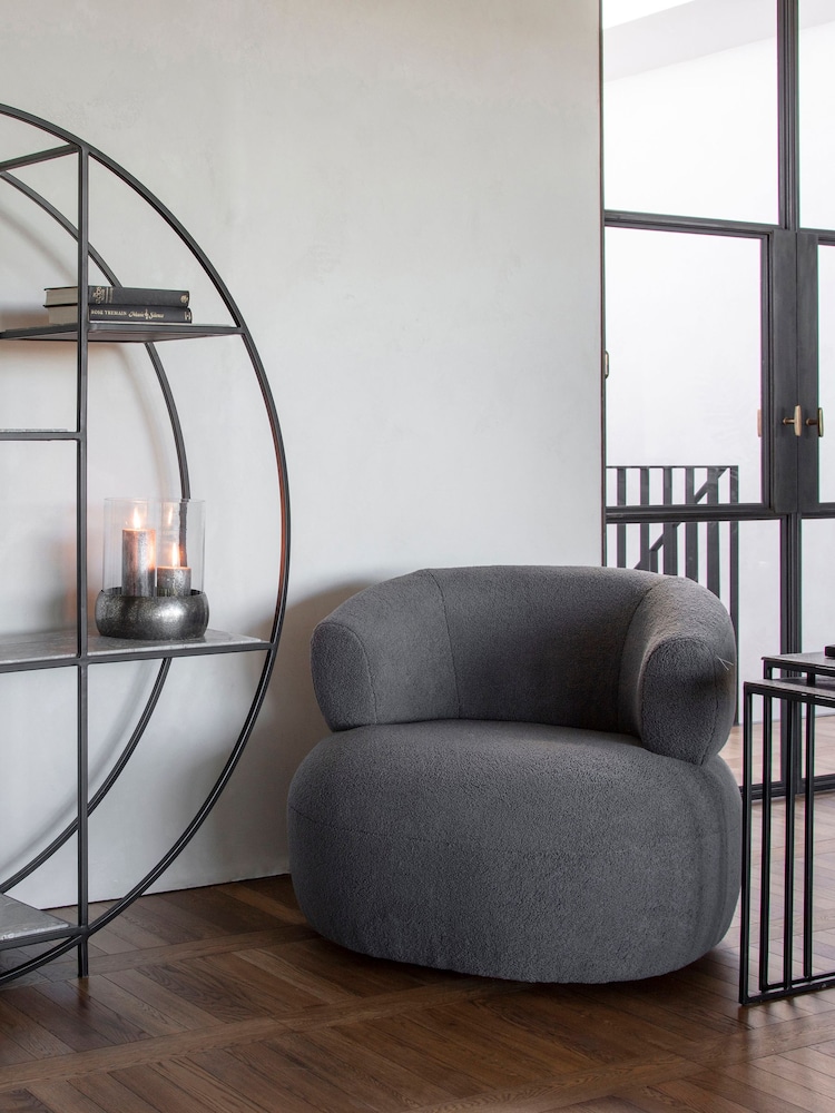 Libra Grey Luna Occasional Boucle Chair - Image 1 of 5