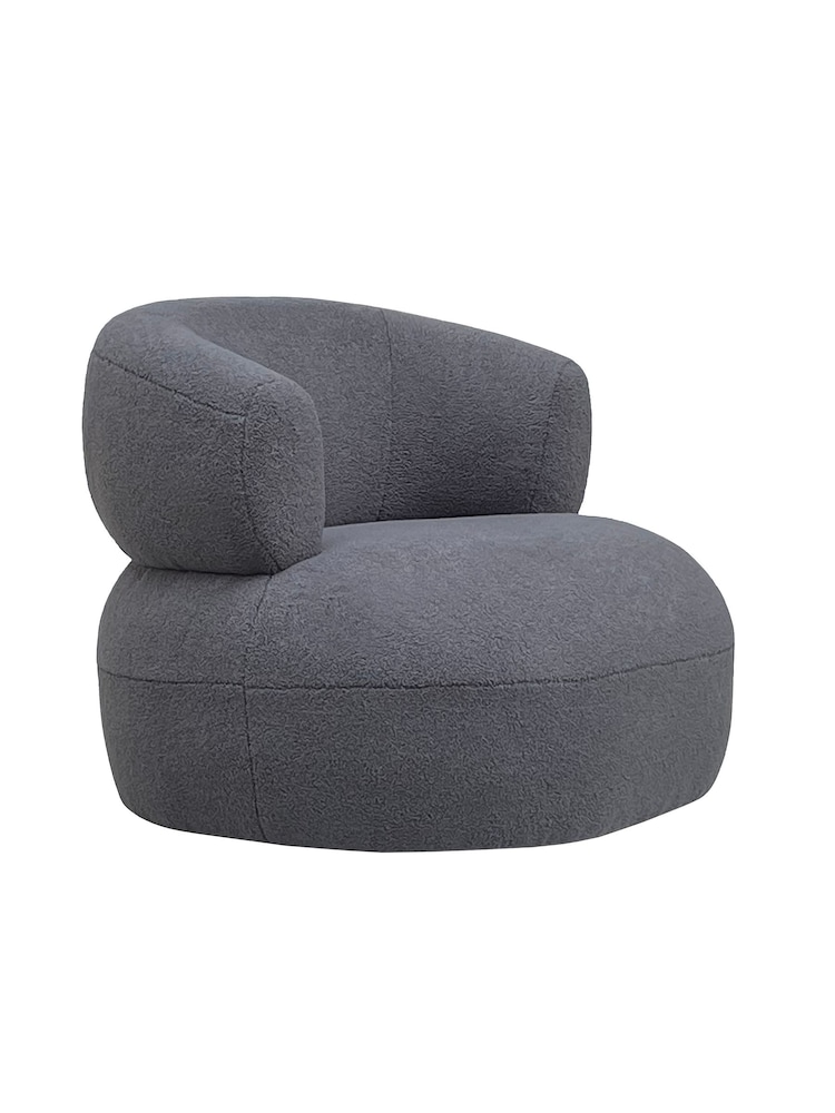 Libra Grey Luna Occasional Boucle Chair - Image 2 of 5