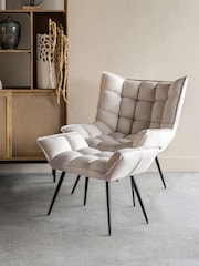 Libra Cream Chrishall Occasional Chair with Footstool - Image 1 of 6