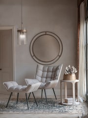 Libra Cream Chrishall Occasional Chair with Footstool - Image 2 of 6