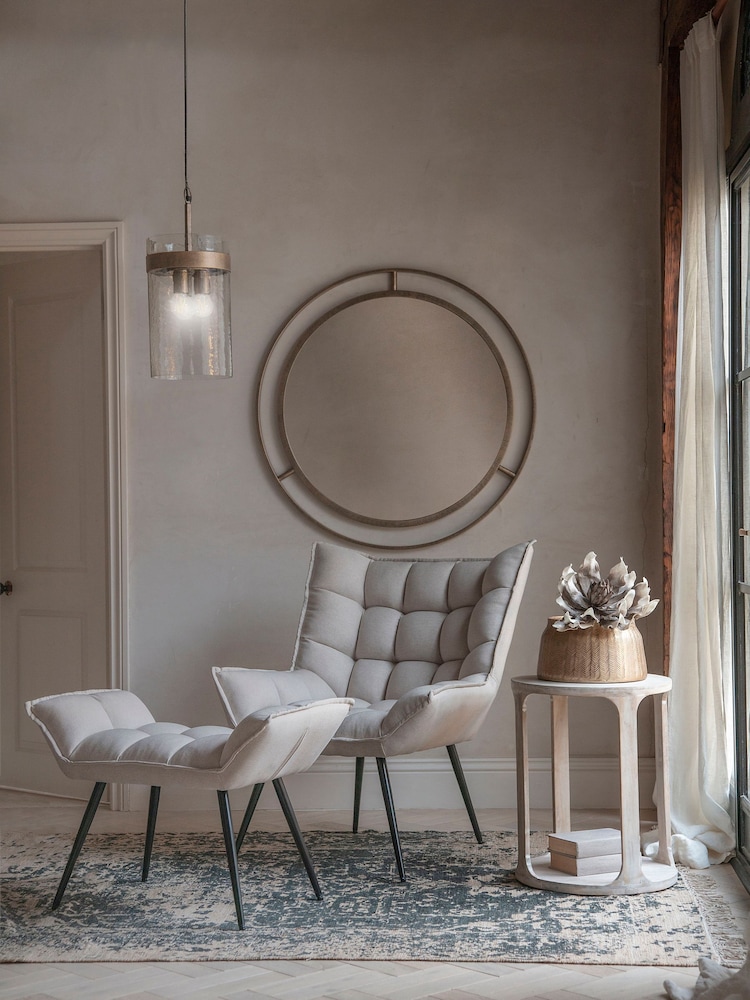 Libra Cream Chrishall Occasional Chair with Footstool - Image 2 of 6