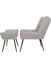Libra Cream Chrishall Occasional Chair with Footstool - Image 4 of 6