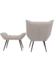 Libra Cream Chrishall Occasional Chair with Footstool - Image 5 of 6