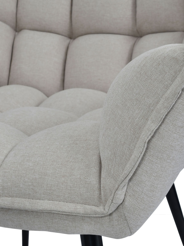 Libra Cream Chrishall Occasional Chair with Footstool - Image 6 of 6