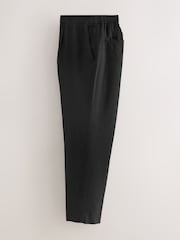 Black Regular Fit Cotton Linen Blend Elasticated Back Trousers - Image 7 of 11