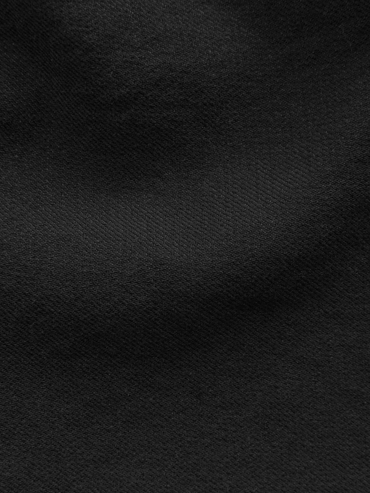 Чорний - стандартний крій Cotton льон Blend Elasticated Back штани - Image 8 of 11