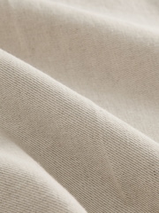 Ecru Regular Fit Cotton Linen Blend Elasticated Back Trousers - Image 6 of 9