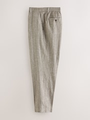 Neutral Regular Fit Linen Blend Stripe Elasticated Back Trousers - Image 8 of 12