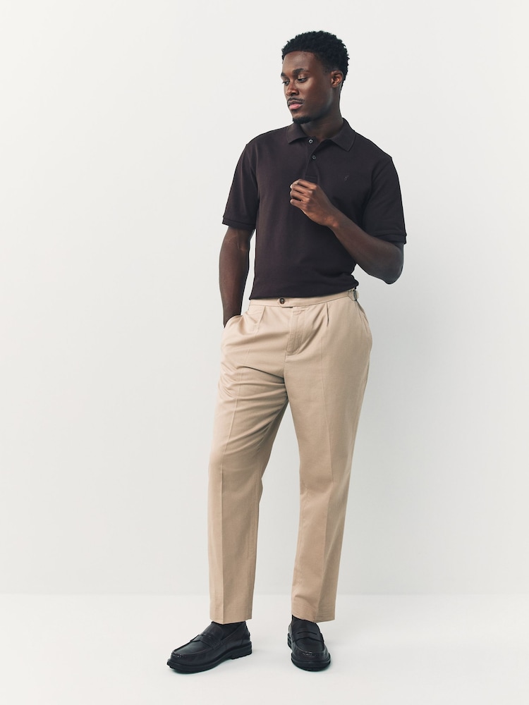 Stone Smart Cotton Blend Side Adjuster Trousers with Linen and Lyocell - Image 1 of 12