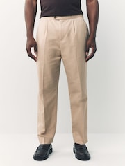 Stone Smart Cotton Blend Side Adjuster Trousers with Linen and Lyocell - Image 3 of 12