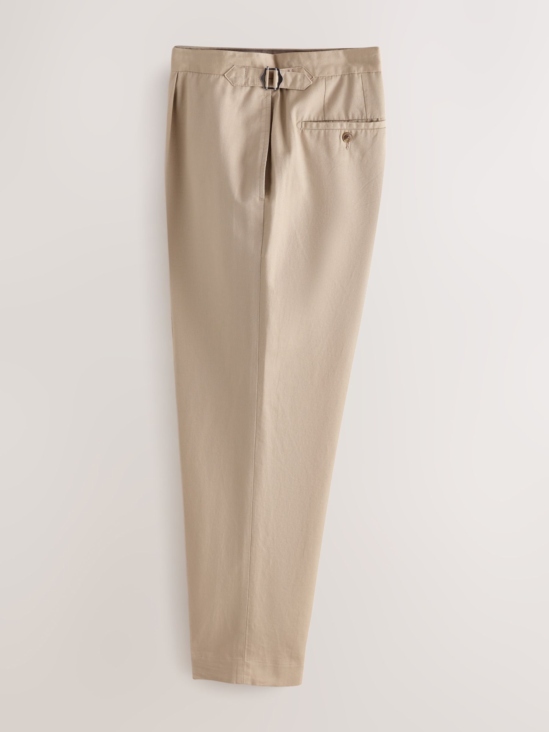 Buy Stone Smart Cotton Blend Side Adjuster Trousers with Linen and