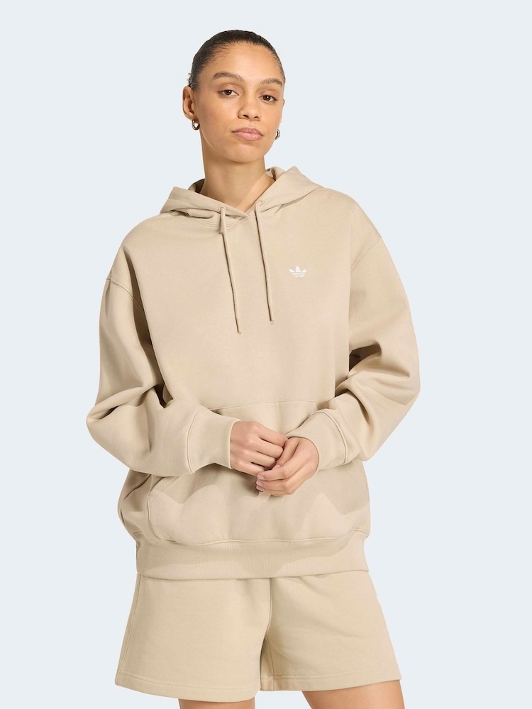 adidas Originals Cream Essentials Oversized Fleece Hoodie - Image 1 of 6 adidas Originals Cream Essentials Oversized Fleece Hoodie - Image 1 of 6