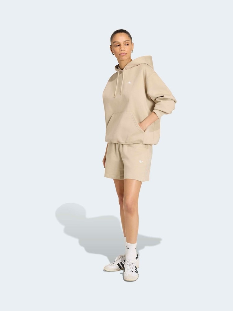 adidas Originals Cream Essentials Oversized Fleece Hoodie - Image 2 of 6 adidas Originals Cream Essentials Oversized Fleece Hoodie - Image 2 of 6