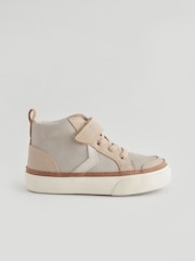 Neutral Wide Fit (G) Elastic Lace Touch Fastening Chevron Boots - Image 3 of 6