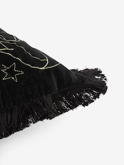 Rockett St George Black More Amore Embroidered Velvet Cushion - Image 6 of 6