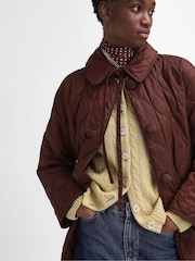 Barbour® x Alexa Chung Rust Brown Jacket - Image 9 of 11