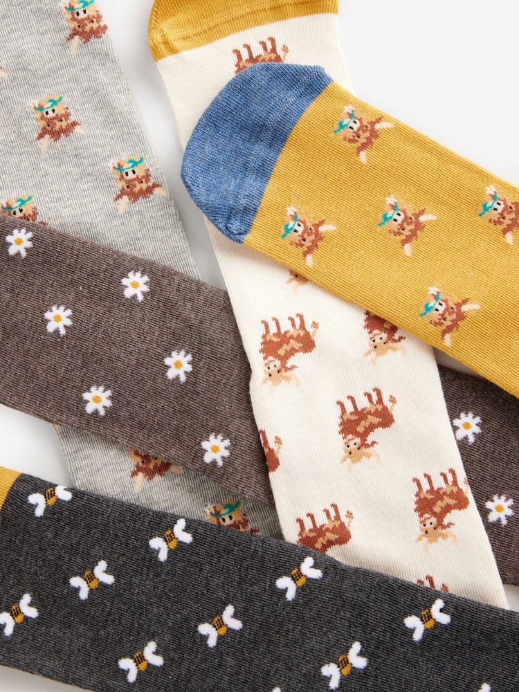 Hamish The Highland Cow Ankle Socks 5 Pack - Image 5 of 6