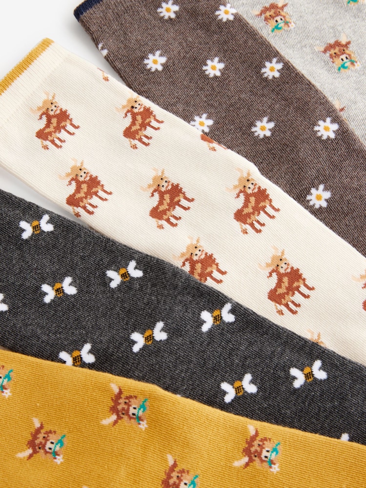 Hamish The Highland Cow Ankle Socks 5 Pack - Image 6 of 6