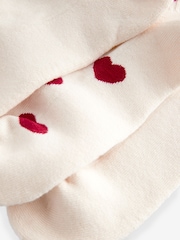 Red/Cream Hearts Ribbed Ankle Socks 3 Pack - Image 9 of 9