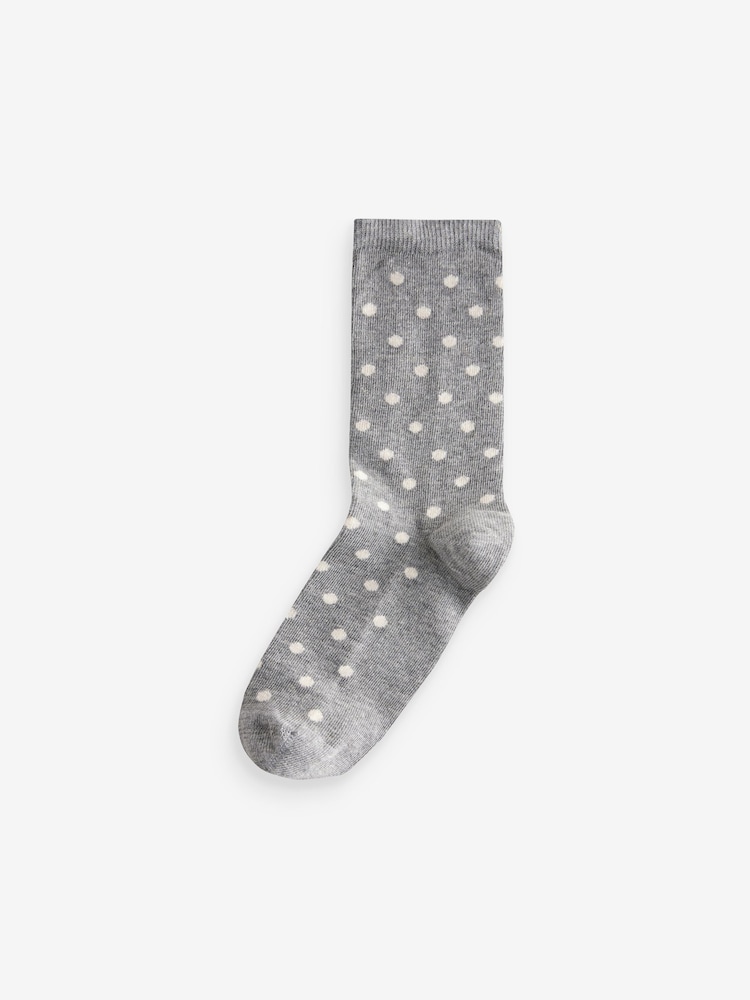 Pink/Grey Spots Ankle Socks 4 Pack - Image 2 of 5 Pink/Grey Spots Ankle Socks 4 Pack - Image 2 of 5