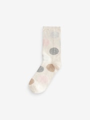 Pink/Grey Spots Ankle Socks 4 Pack - Image 3 of 5
