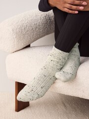 Black/Grey/Cream Ribbed Super Soft Heavyweight Ankle Socks 3 Pack - Image 2 of 8