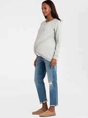 Seraphine Grey Front Wrap Sweatshirt - Image 3 of 7