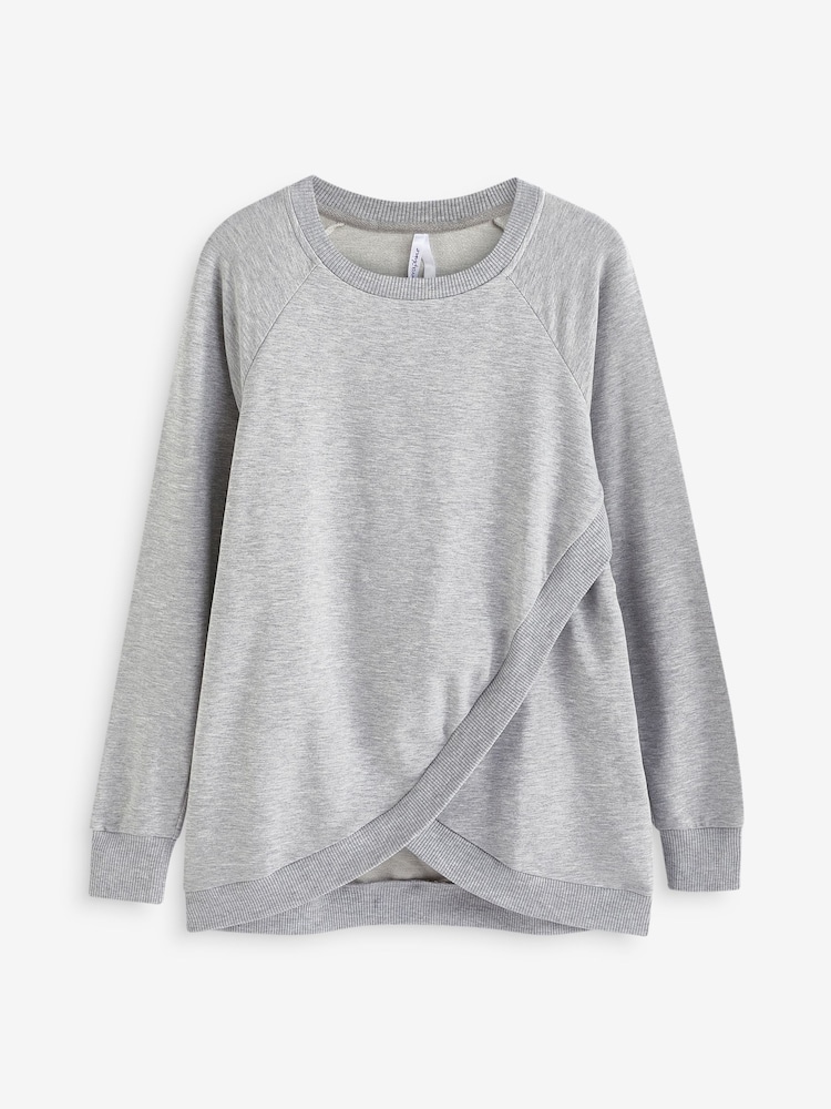 Seraphine Grey Front Wrap Sweatshirt - Image 7 of 7