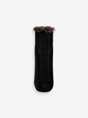 Schwarz mit Animal, Rüschen - Kurz geschnittene Socken im 2er-Pack - Bild 3 von 5
