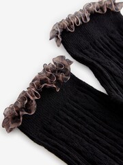 Schwarz mit Animal, Rüschen - Kurz geschnittene Socken im 2er-Pack - Bild 4 von 5