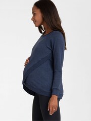 Seraphine Blue Front Wrap Sweatshirt - Image 6 of 8