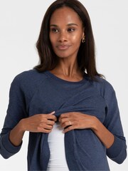 Seraphine Blue Front Wrap Sweatshirt - Image 7 of 8