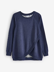 Seraphine Blue Front Wrap Sweatshirt - Image 8 of 8