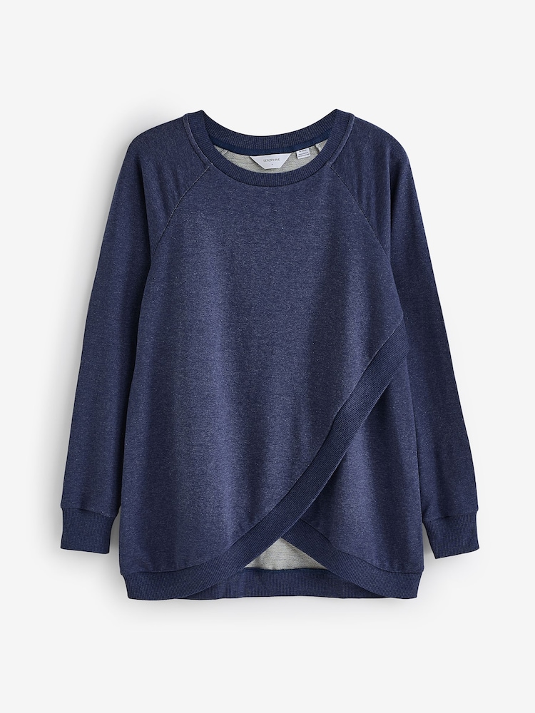 Seraphine Blue Front Wrap Sweatshirt - Image 8 of 8