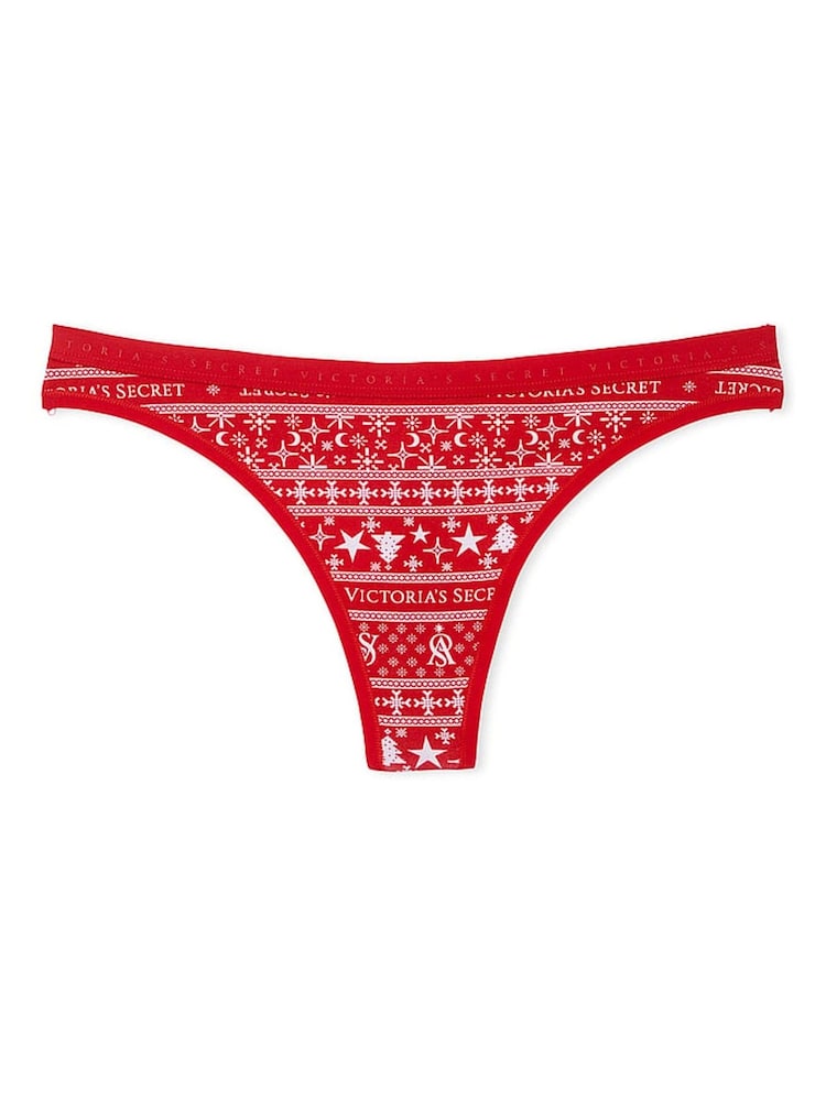 Victoria's Secret Red Fairisle Thong Knickers - Image 1 of 1