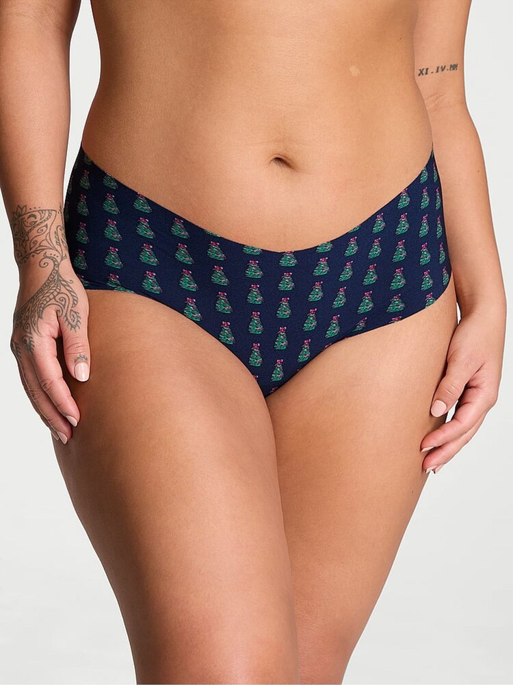 Victoria's Secret Noir Navy Blue Christmas Tree Cheeky Knickers - Image 1 of 3
