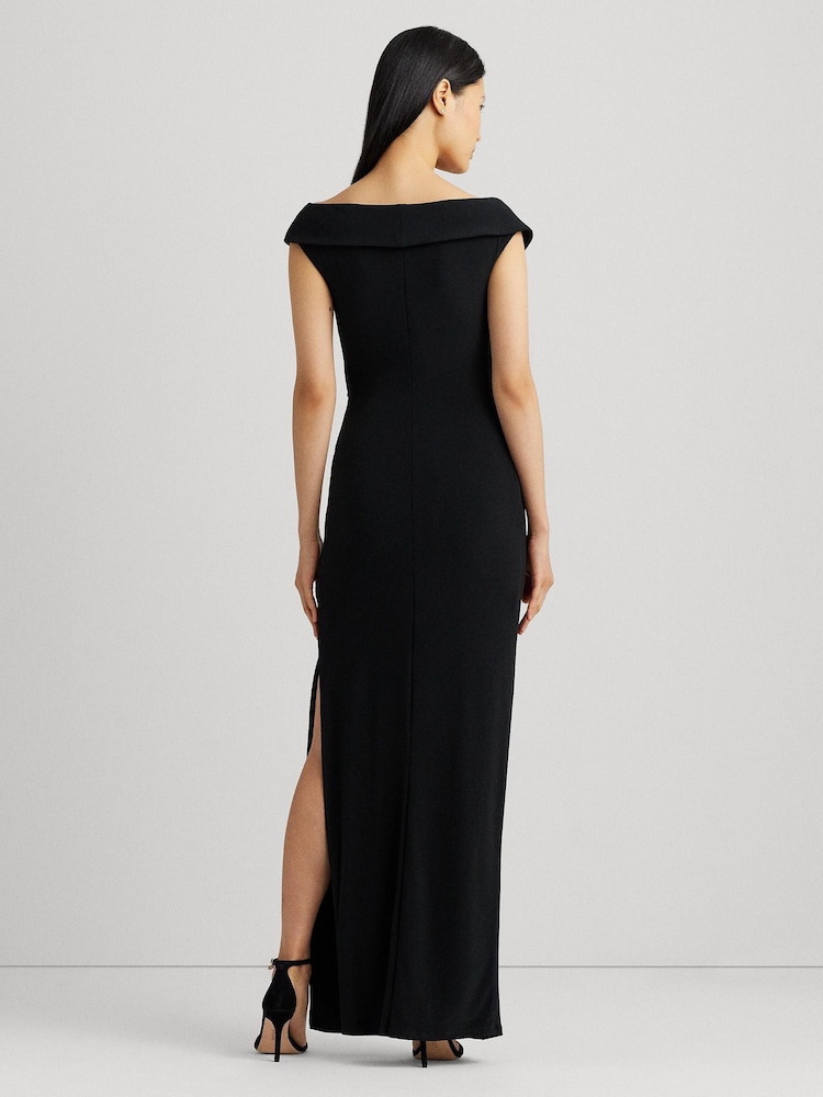 Lauren Ralph Lauren Leonidas V Neck Rouched Jersey Gown Dress - Image 2 of 7 Lauren Ralph Lauren Leonidas V Neck Rouched Jersey Gown Dress - Image 2 of 7