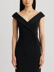 Lauren Ralph Lauren Leonidas V Neck Rouched Jersey Gown Dress - Image 3 of 7