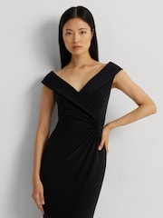 Lauren Ralph Lauren Leonidas V Neck Rouched Jersey Gown Dress - Image 4 of 7