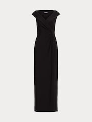 Lauren Ralph Lauren Leonidas V Neck Rouched Jersey Gown Dress - Image 7 of 7