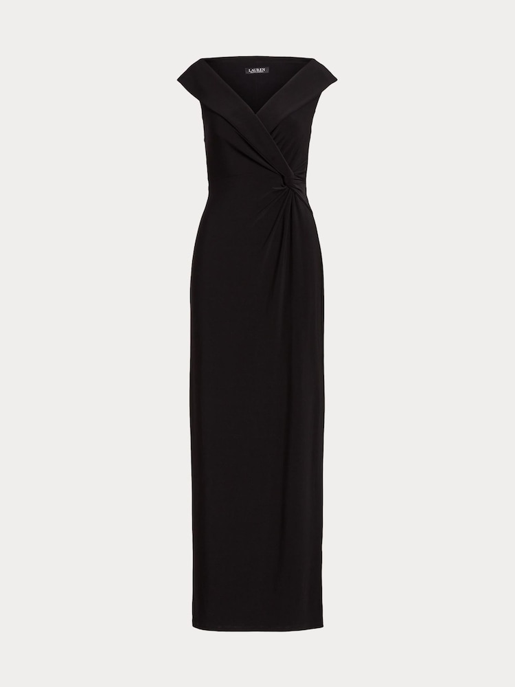 Lauren Ralph Lauren Leonidas V Neck Rouched Jersey Gown Dress - Image 7 of 7