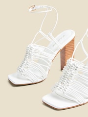 Sosandar Gladiator Square Toe Block Heel Sandals - Image 3 of 4