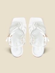 Sosandar Gladiator Square Toe Block Heel Sandals - Image 4 of 4