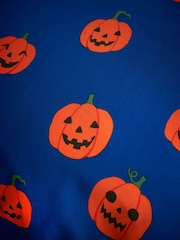 Catherine Lansfield Navy Halloween Pumpkins Reversible Duvet Cover and Pillowcase Set - Image 5 of 5