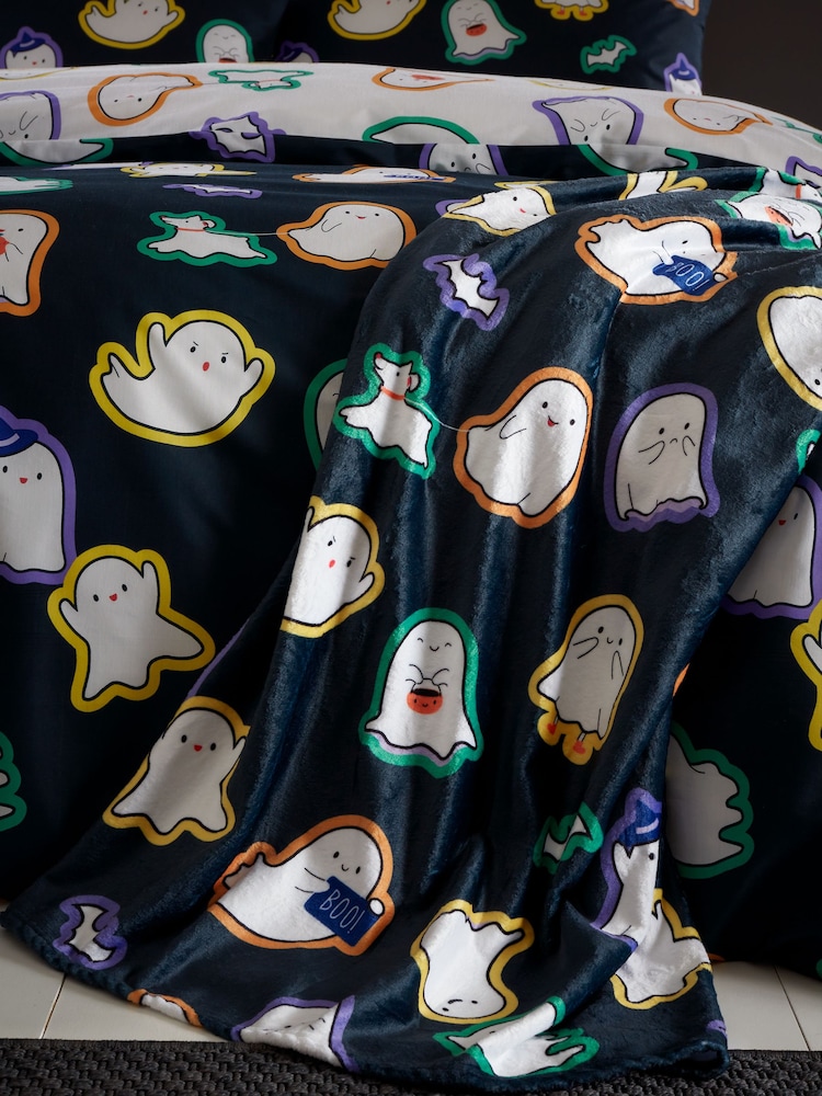 Catherine Lansfield Halloween Ghosts Cosy Fleece Blanket Throw - Imagem 2 de 2