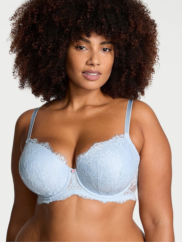 Victoria's Secret Light Blue Lightly Lined Demi Lace Bra - Image 1 of 3