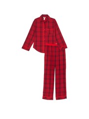Victoria's Secret PINK Vermillion Red Plaid Flannel Long Pyjama Set - Image 3 of 4