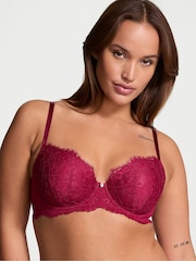 Victoria's Secret Campari Red Lightly Lined Demi Lace Bra - Image 1 of 4